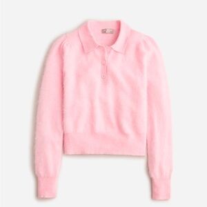 J Crew Brushed cashmere sweater-polo size M NWT